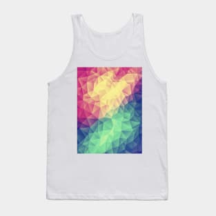 Abstract Multi Color Cubizm Painting (Color Bomb - Low Poly Pattern) Tank Top